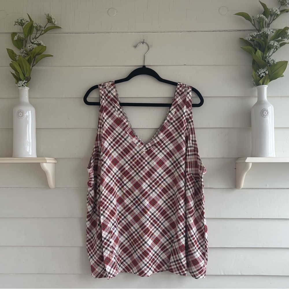 Torrid Challis Tank Ocean Sunset Plaid Women’s Size 3X NWT